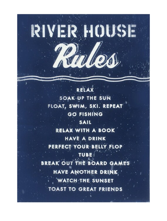 Items similar to River House Rules 11 x 17 on Etsy