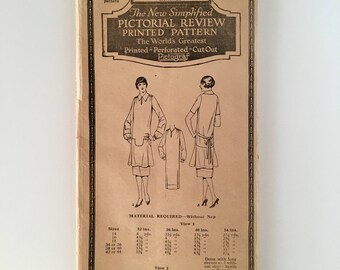1920s Dress Pattern * Pictorial Review 2978 * Complete * Size 36