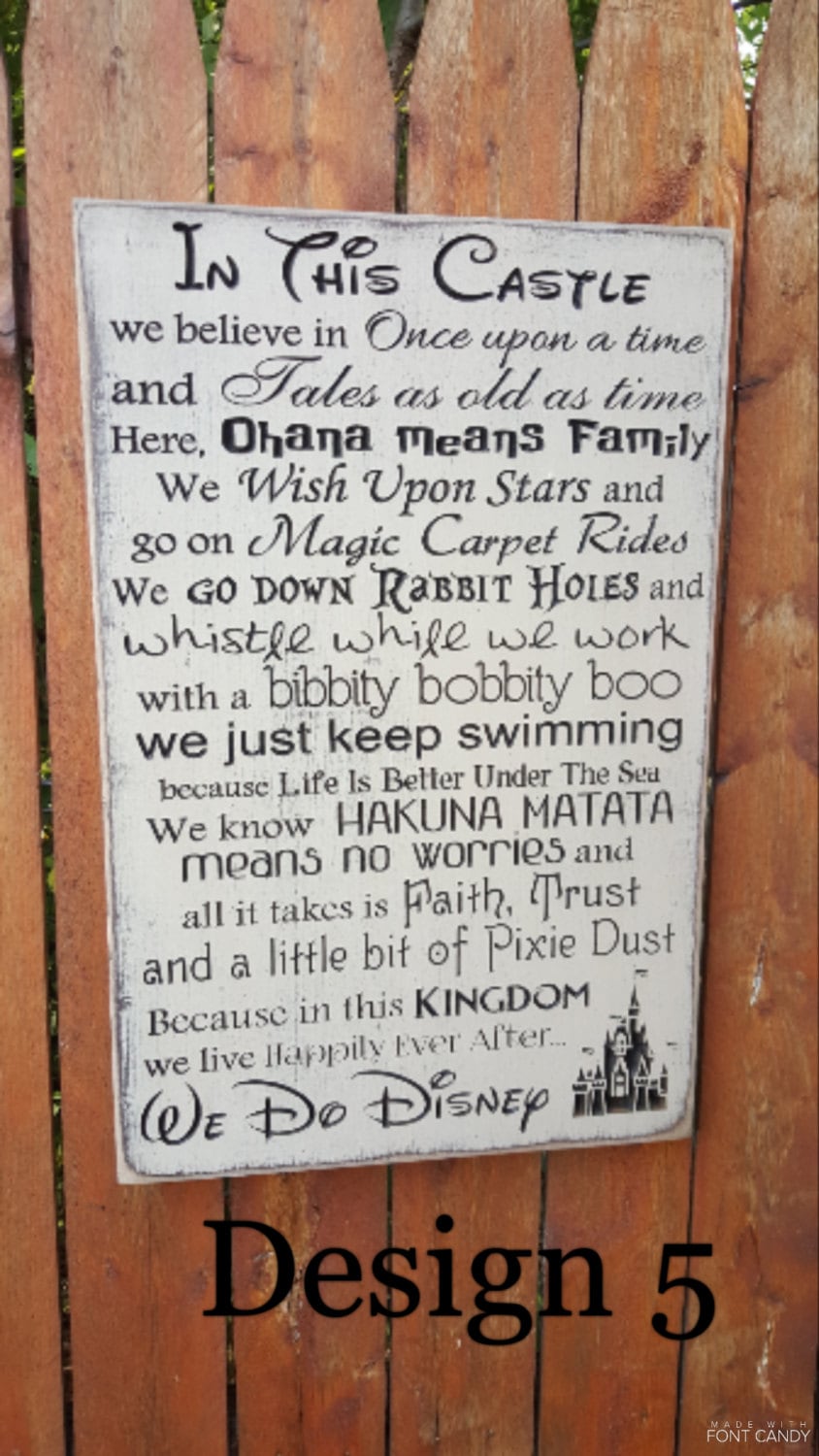 Custom Carved Wooden Sign - WE DO DISNEY - In This Castle, In This