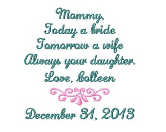 MOTHER Of The BRIDE Handkerchief - Mom - MoB - Wedding - Hanky - Hankie - Today A Bride, Always Your DAUGHTER
