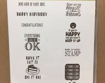 Stampin' Up! DESIGNER TEE Retired Clear Mount Stamp Set