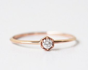 rose gold diamond ring, rose gold diamond engagement ring, hexagon diamond ring, hexagon diamond engagement ring, diamond engagement ring
