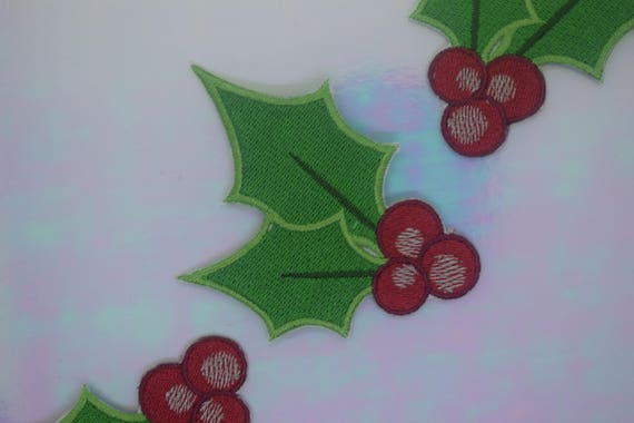 Christmas Holly Iron on Patch