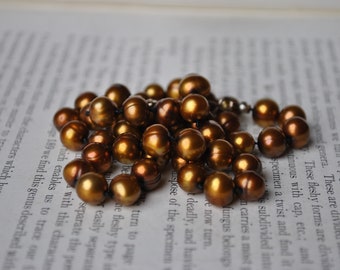 Vintage Pearl Necklace, Freshwater Pearls - 1980s Handknotted Freshwaterr Pearl Necklace, Free Shipping