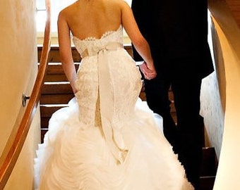 Bridal Sash - Ivory Wedding Sash - Romantic Luxe Grosgrain Sash - Wedding Dress Sash and Bridal Belt
