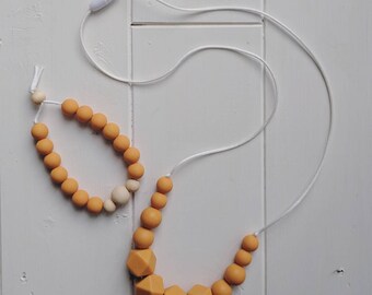 Silicone Teething Necklace and Bracelet
