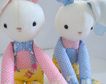 PDF sewing pattern soft toy Stuffed doll Plushie Little "KERAH RABBT"