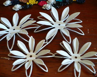 Vintage White Enameled Flower