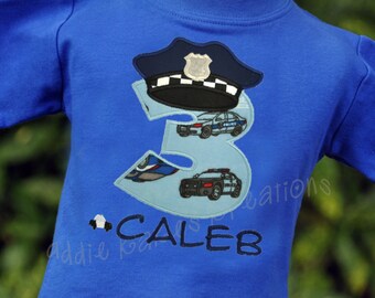Police Birthday Shirt - Police Officer Birthday Shirt - Personalized Police Shirt - Policeman Shirt - Police Party - Boys Police Shirt