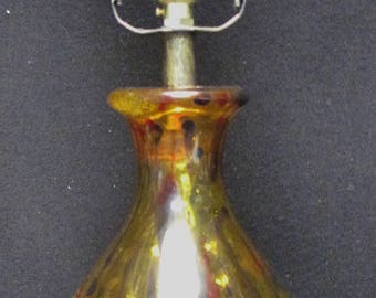 Vintage Murano Glass Amber Table Lamp with Black and Red