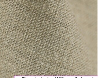 Heavy linen fabric 100% natural color, weight 350 gr m2 width 140 CM