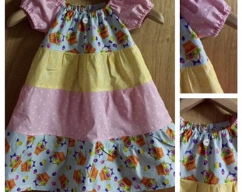 Easter Cotton Tiered Peasant Dress, size 4t