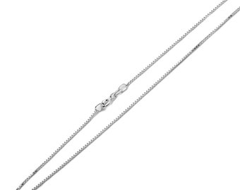 Men Women Sterling Silver 1mm Italian Box Chain Necklace / Free Gift Box(ZSCP610031)