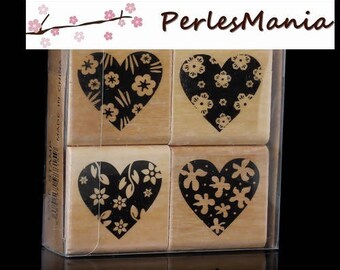 1 set of 4 stamps INKER "Heart" S111131 4 cm