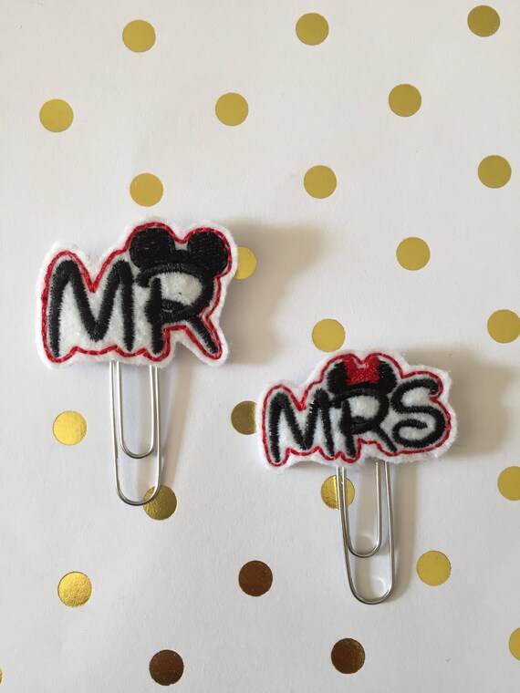 Mr. And Mrs. Mouse planner Clip/Planner Clip/Bookmark. Character Planner Clip. Mouse Planner Clip. Couple planner clip. Wedding planner clip