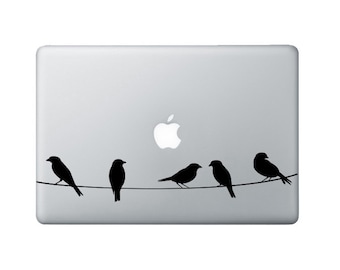 Birds on a wire Macbook Decal - Bird Laptop Decal - Bird Decal