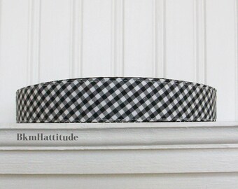 Black and White Gingham Headband, Fabric Headband, Womens Headband, Adult Headband, Womens Hair Accessories