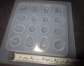 Resin Mold Jewel 8 Pairs 6 Shapes Flat Top Jewelry or Buttons
