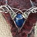 Lapis Lazuli and Chinese Peridot Sterling Silver wire wrapped Statement Necklace