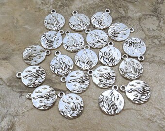 Set of 20 Pewter Fire Charms (4 Elements) - 0019