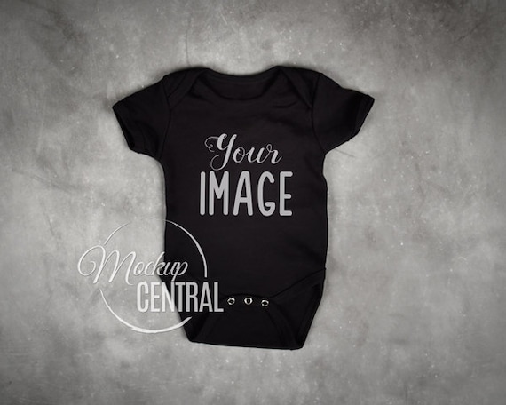 Download Blank Black Baby Onesie Mockup Fashion Design Styled Stock