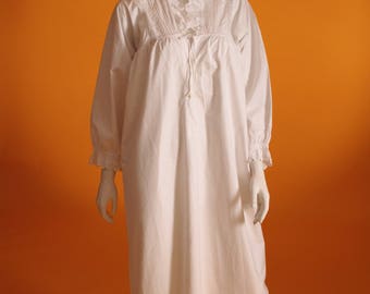 Vintage Original Victorian White Cotton Night Dress/Night Gown.