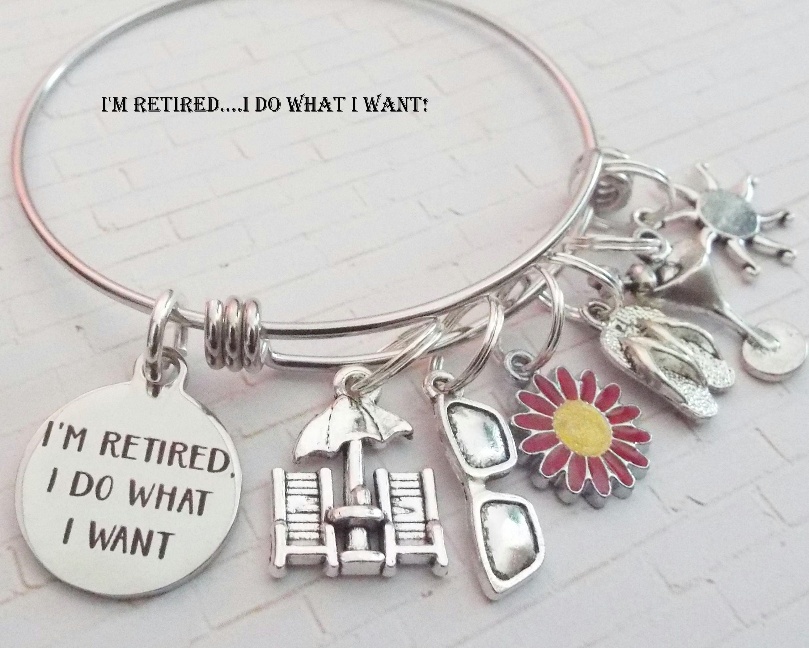 Retirement Charm Bracelet, Gift for Retiree, Retirement Gift