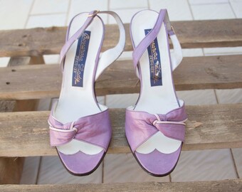 Vintage Shoes-Sandals open toe-ankle strap-Made in Italy-stock remaining 80s-new-not used-not used-heel 10 cm 36 en