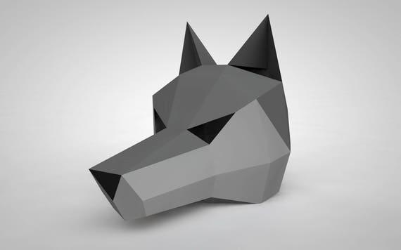 Wolf Mask Paper Mask Papercraft 3D DIY kit