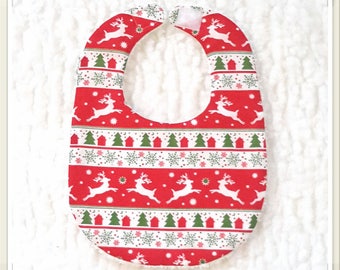 Bib with Christmas red/white/green baby - newborn (0-6 months)