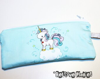 Unicorn Zipper Purse Pouch - Medium - Cosmetic Pencil Wallet - ReLove Plan.et