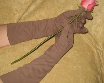 Brown Cotton Gloves 50s Vintage