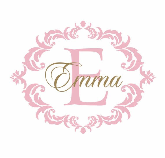 Download Items similar to Name and Initial Vinyl Wall Decal Shabby ...