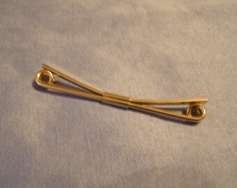 Curled end Collar Stay - 2.5 inch Round Stock Collar Bar, Formal Jewelry w goldtone Finish - vintage Modern mens Fashion, Groom Wedding gift