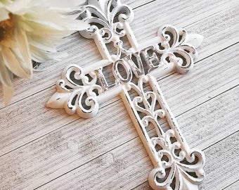 Wall Cross, Rustic Cross, Decorative Wall Cross, Wall Crucifix, Gallery Wall Decor, Farmhouse Decor, Metal Wall Cross, Rustic Wall Decor