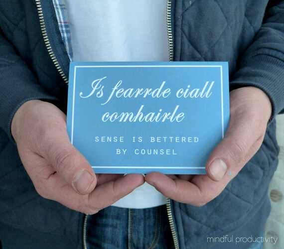 Sayings Card Old Irish saying Gaeilge Ireland greeting