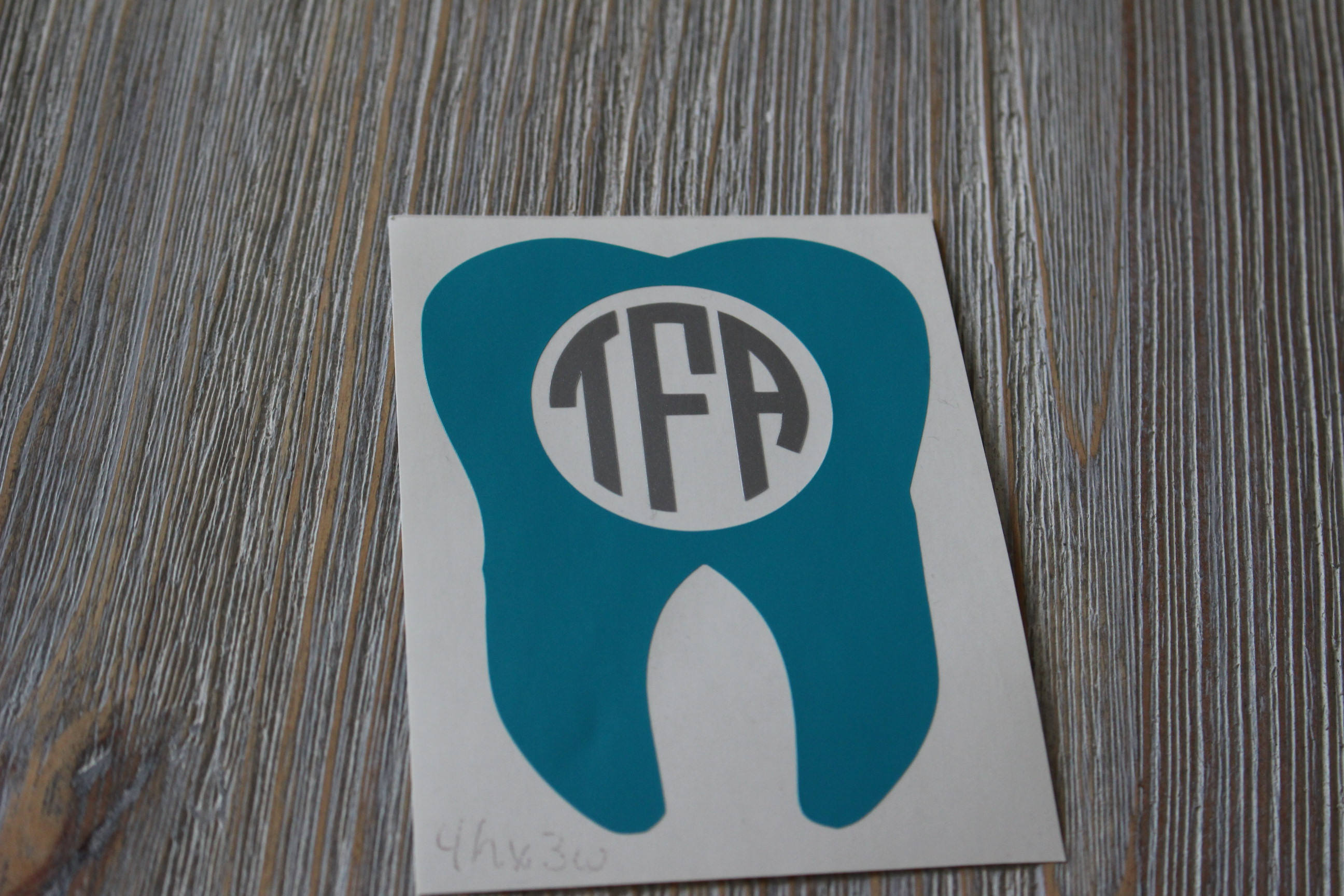 Tooth Monogram Car Decal Monogram Tooth Decal Monogram Car