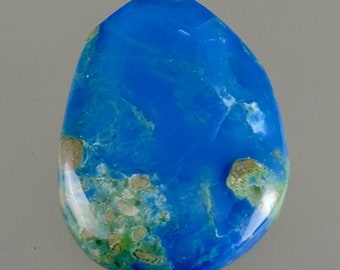 Ceruleite Cabochon, Blue Ceruleite Cab, Designer Ceruleite Cabochon, Ceruleite Pendant Cab, Gift Cab, C3074, Hand Cut by 49erMinerals