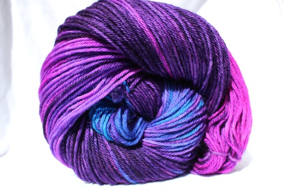 Hand dyed yarn Purple / pink / blue variegated yarn