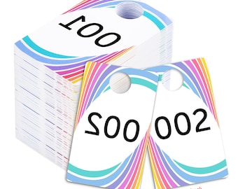 Live Sale Plastic Tags, 001-999 Reg.& Reverse Mirror Image Backwards Numbers Facebook Sales Reversed Mirrored Hanger Cards, Choose a 100 Set