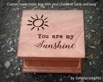 Mother's day, music box, wooden music box, custom made music box, you are my sunshine, personalized music box, valentine's day gift