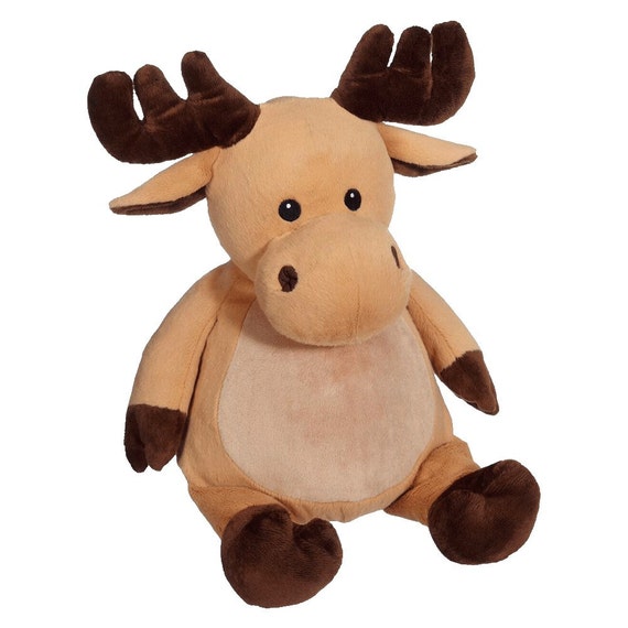 Personalized Moose Stuffed Animal Custom Embroidery Baby Gift