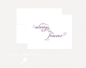 Wedding Card Congratulations, Engagement Card, Anniversary Card, Always and Forever