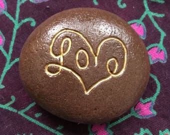 Love in Heart Etched Stone