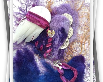 Healing Heart-Weaving a Better Future',fibre art mixed media piece with 30% of proceeds going to #makeforgood project for girls