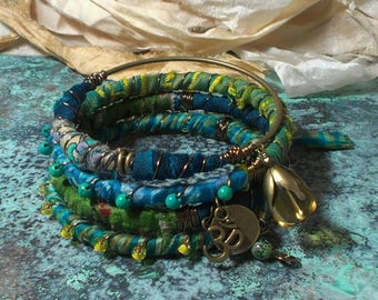 Recycled Sari Silk Bohemian Bracelet