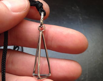 Handmade Sterling silver pyramid with stamped bail