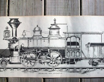 Vintage Locomotive Train Engines Large Prints set of 4 Different Locomotives