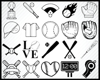 20 Baseball SVG Bundles, Vectors, Cut Files, Cutable, Prints, Cricut Ready, Digital Design, Silhouettes, Clip Arts, Instant Download