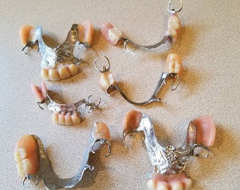 Vintage Dental Partial Denture Lot Creepy Medical Oddity
